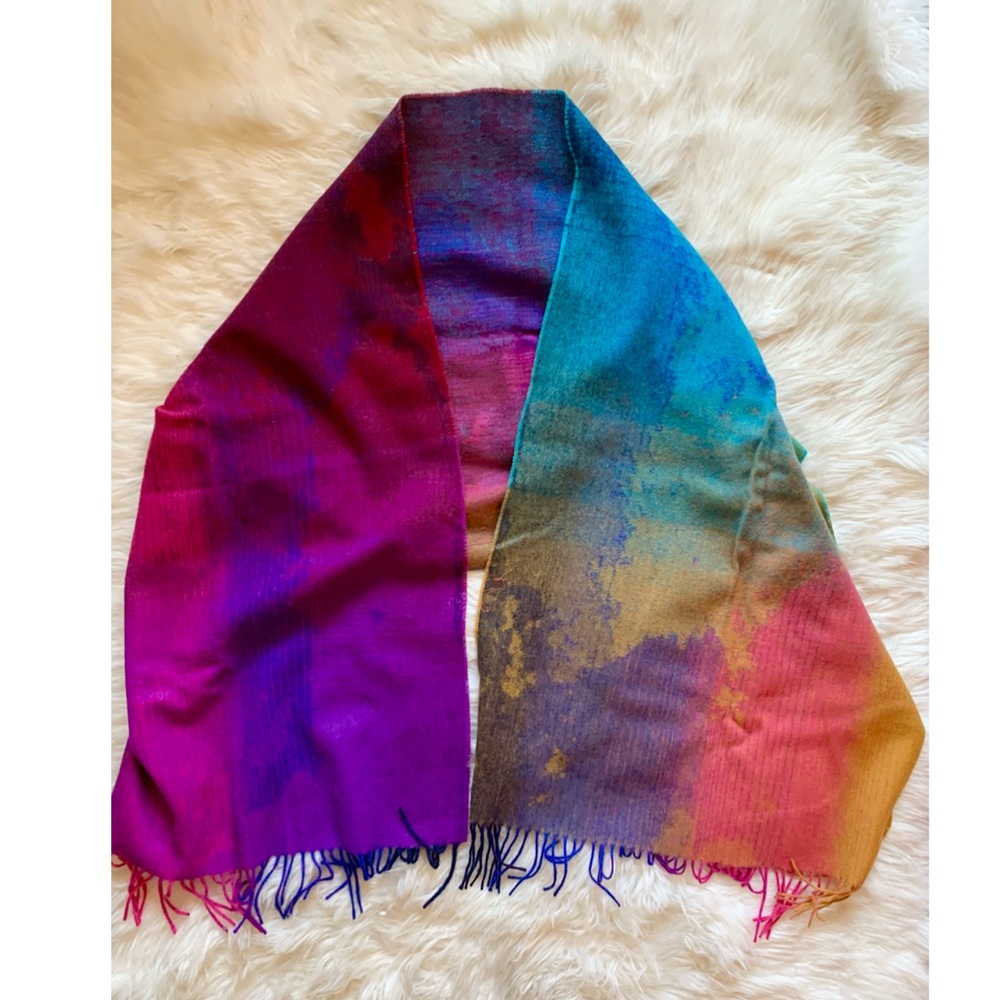New! PAUL SMITH Multicolor Wool Oversized Scarf